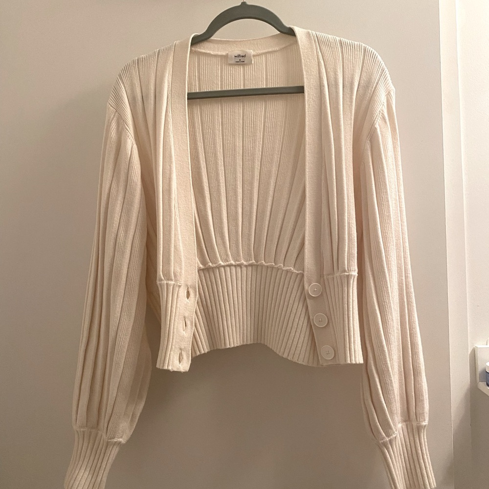 Wilfred Plunge Front Cardigan, Size M, Oak